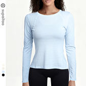 内搭女羊毛衫 苏派淘长袖 瑜伽服上衣圆领健身衣运动t恤轻户外修身