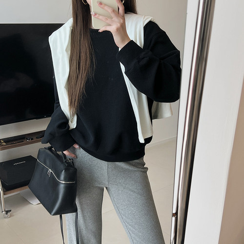 KUXIANG美式复古宽松套头卫衣