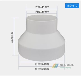 100mm 125 160 180 200管道变径圈PVC大小头110通风管道转接头150