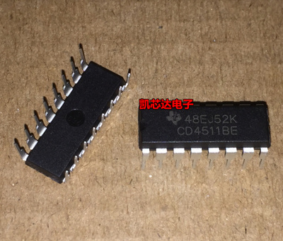 全新 CD4511BE DIP16 锁存解码器驱动器 直插DIP16 兼容HEF4511BP