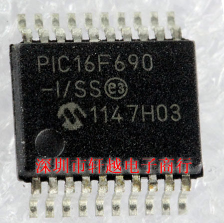 全新进口P微控制单片机PIC16F690-I/SS 16F690贴片SSOP20