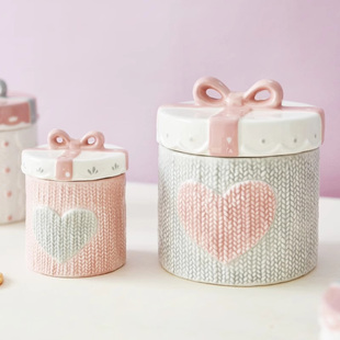 猫咪狗狗天使骨灰盒 密封防潮收藏宠物去世骨灰坛罐 粉色可爱 欧式