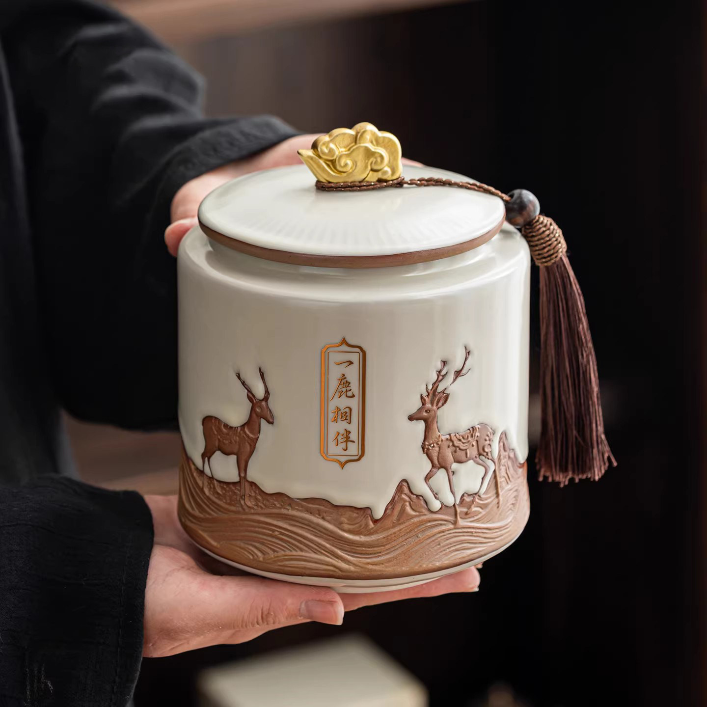 祥云一路相伴 宠物去世骨灰盒 陶瓷防潮罐猫咪狗狗兔子火化纪念坛,商业/办公家具,骨灰盒,淘宝优惠券,粉丝福利购,淘宝优惠卷