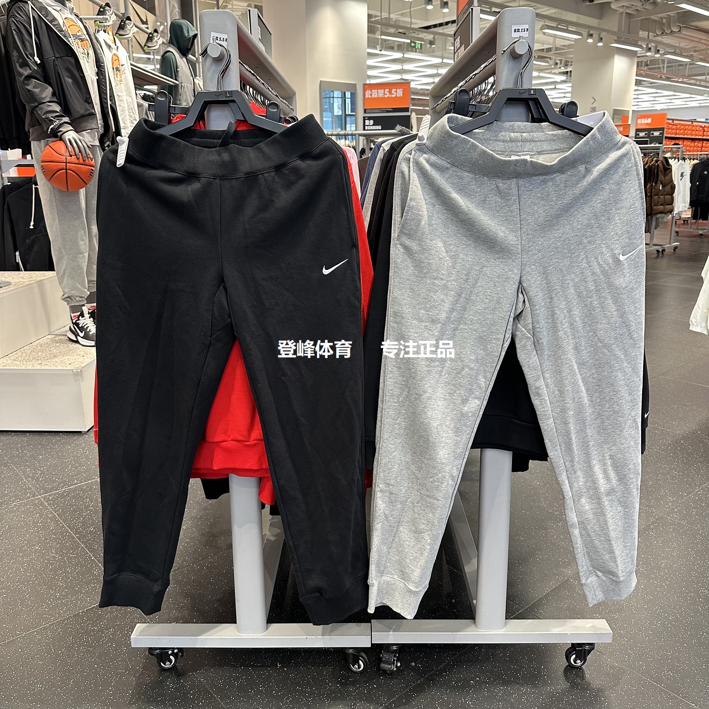 NIKE/耐克 男子秋季运动休闲刺绣LOGO纯棉针织透气收口长裤528717