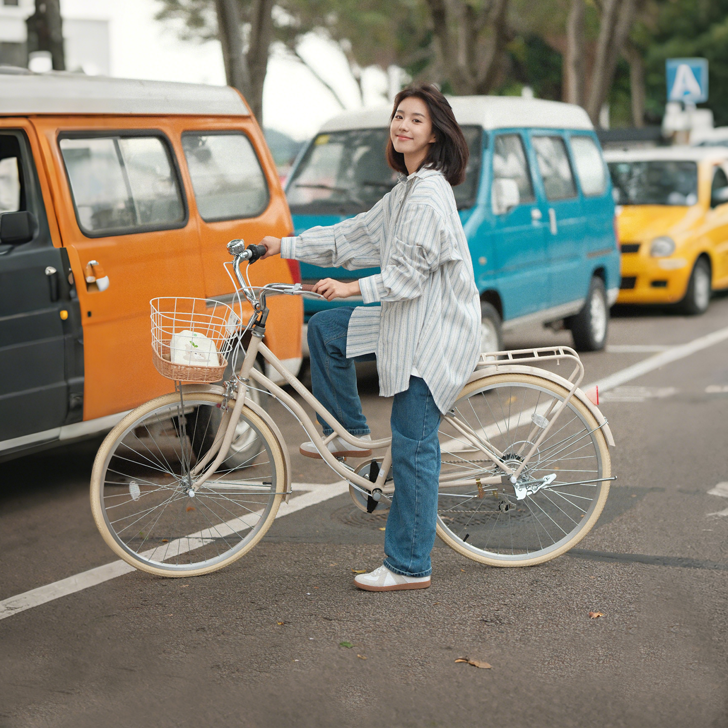 纽斯加自行车女款通勤女士女式复古成人轻便变速女生日本代步家用