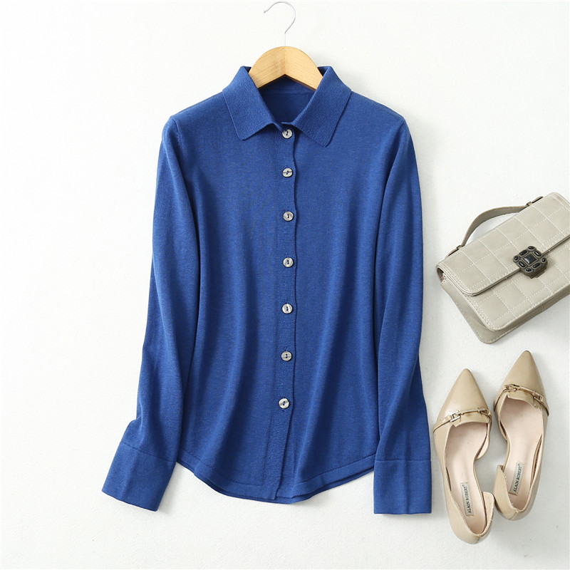 羊绒polo打底衫真丝春秋