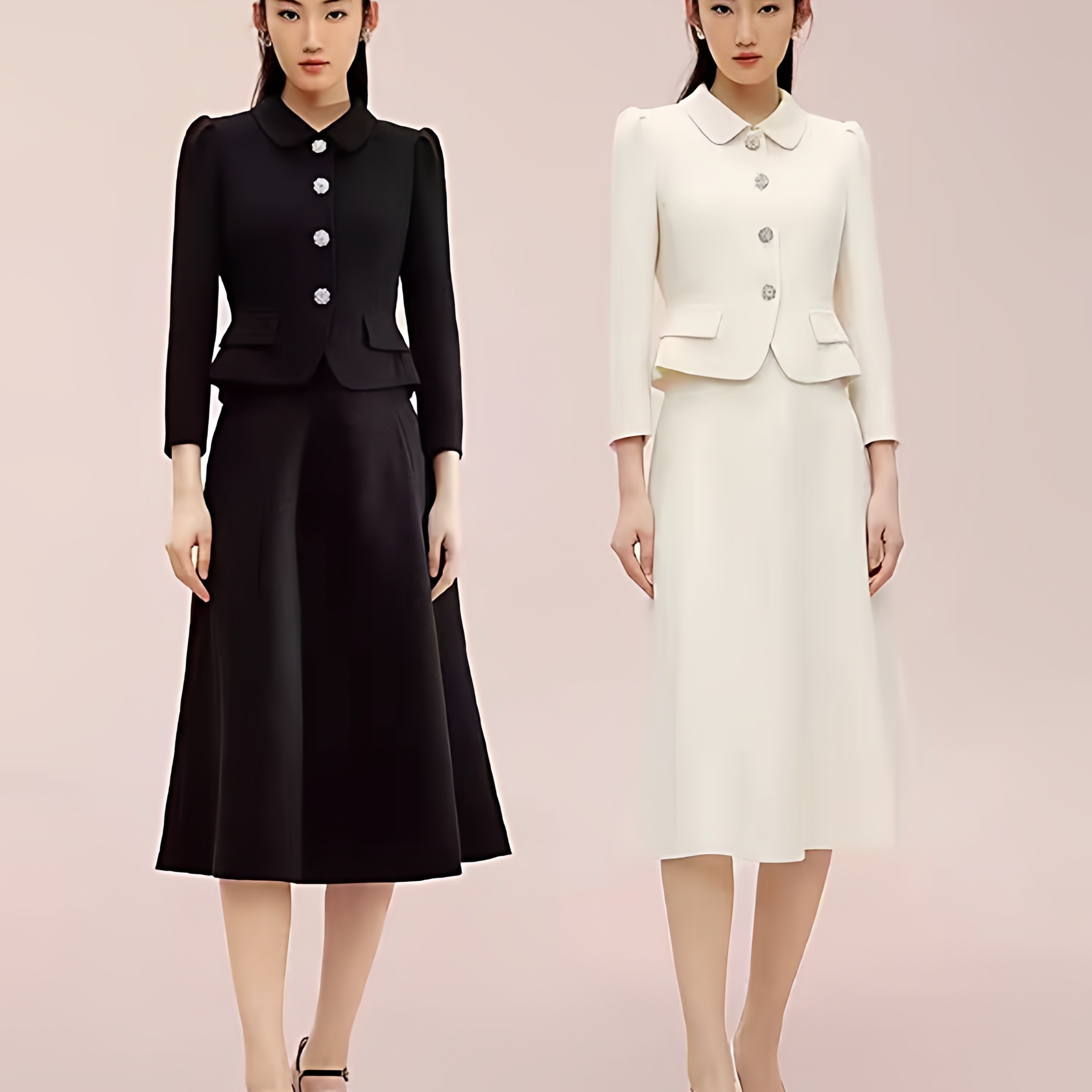 小香风套装女翻领外套A字半身裙两件套轻熟优雅千金风,女装/女士精品,时尚套装,淘宝优惠券,粉丝福利购,淘宝优惠卷