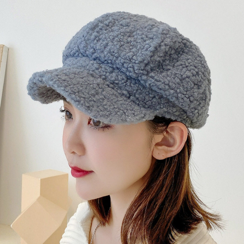 冬款八角帽时尚保暖纯色百搭