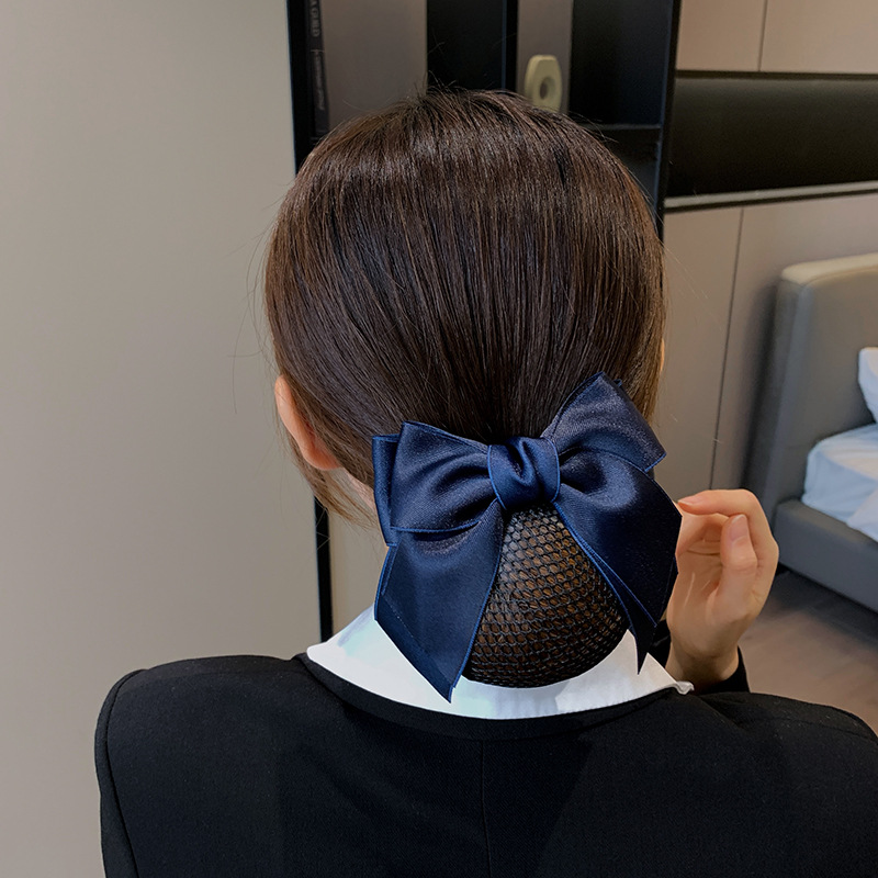 职业头花护士银行空姐酒店女员工作韩版盘发网兜发夹头饰发饰蝴蝶