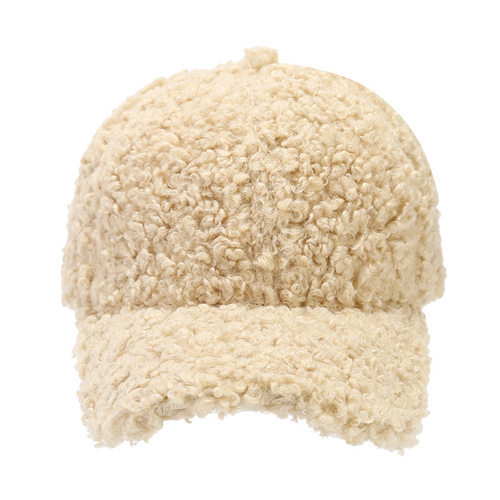 韩国ins羊羔毛绒鸭舌帽女冬天