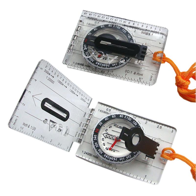 DC40-2透明亚克力比例尺指南针翻盖指北针户外旅游礼品地图指南针