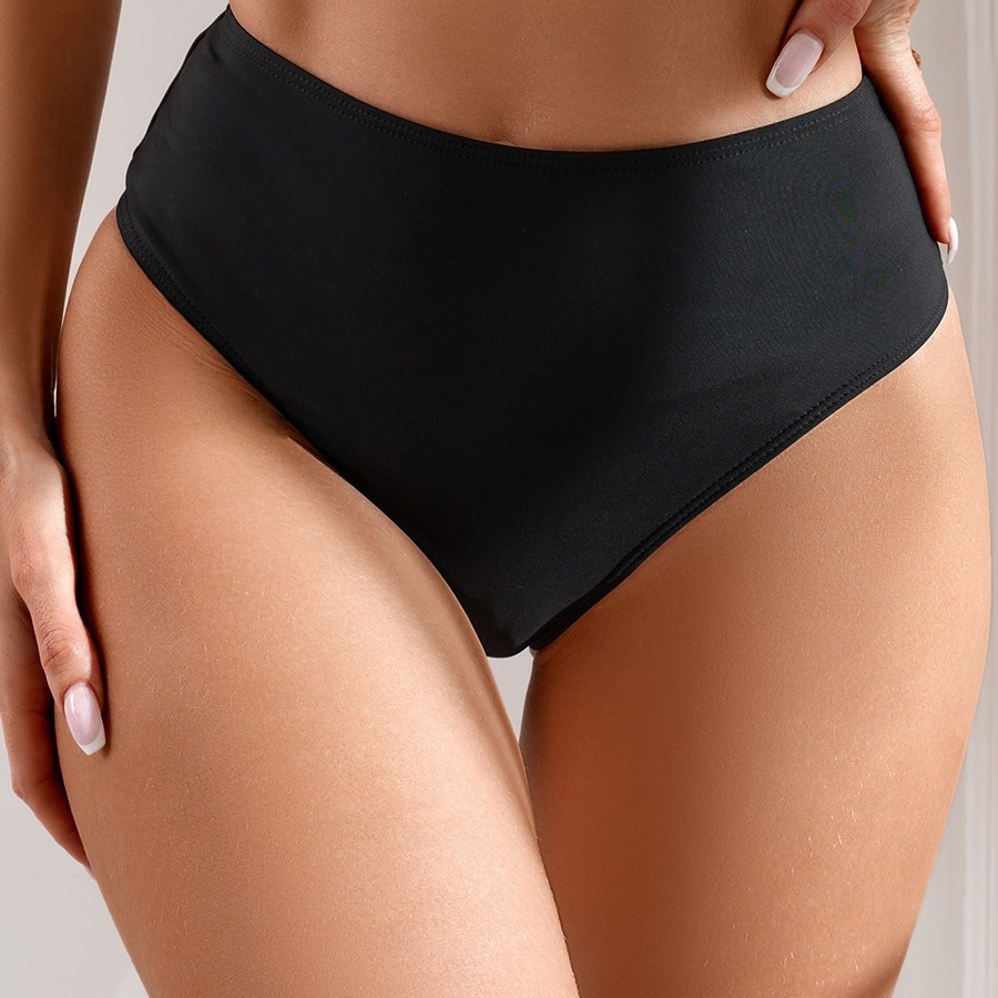 2025新款泳衣女比基尼泳裤性感紧身修身纯色三角沙滩温泉泳裤