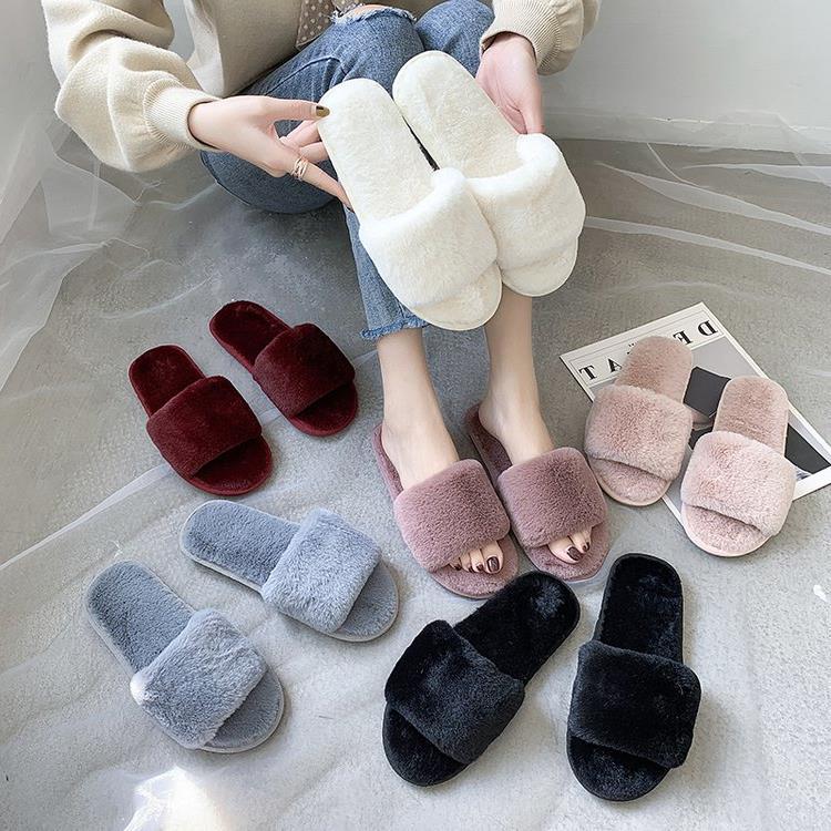 棉拖鞋毛毛拖鞋女室内居家秋冬短