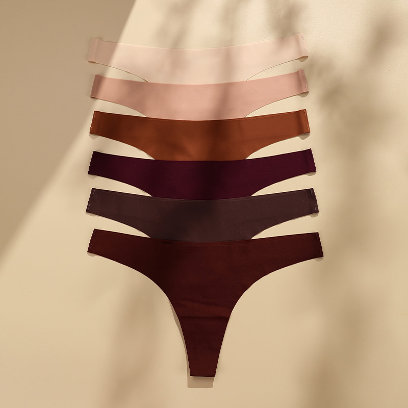 大码欧美性感丁字裤女子t裤一片式无痕冰丝性感健身运动内裤