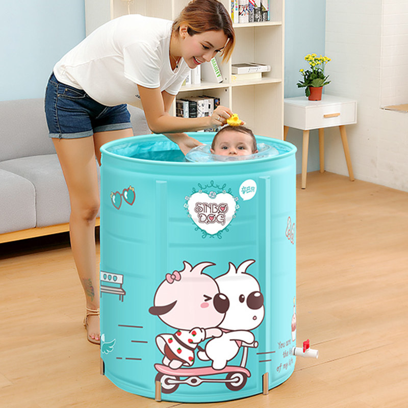 诺澳婴儿游泳池家用新生幼儿童合金支架大号宝宝保温游泳桶洗澡桶
