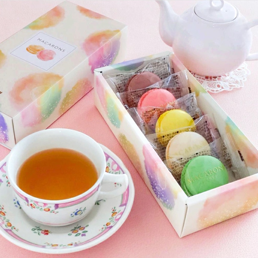 【好看】日本和歌山马卡龙巧克力开心果柠檬香草夹心饼干点心