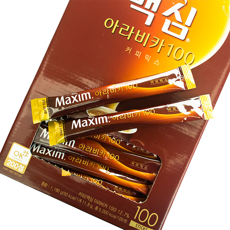 韩国maxim arabica100麦馨咖啡麦可馨阿拉伯咖啡100包(964)大盒装