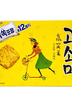 韩国好丽友高笑美饼干芝麻薄脆饼干 内有12小包  216g (2905)