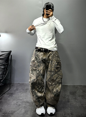 2025新款痞帅高街修身长袖t恤男hiphop潮牌健身T运动白色打底衫秋