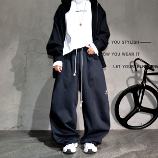 cityboy 痞帅大廓形直筒运动健身卫裤男潮牌宽松百搭休闲拖地长裤