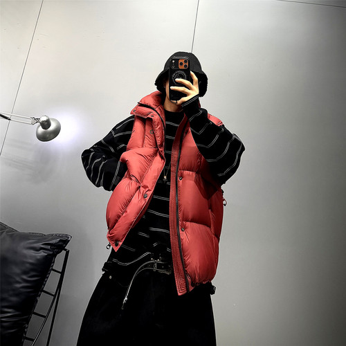 90白鸭绒立领保暖羽绒马甲背心潮