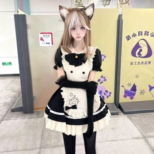 二次元cosplay猫咪可爱女仆装洛丽塔lolita连衣裙围裙软妹衣服夏