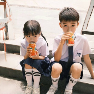 夏季亲子装泰国泰式校服jk套装儿童短袖幼儿园小学生学院毕业班服