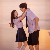 校服短袖 jk泰国泰式 衬衫 女学院风毕业季 裙衣服 夏季 学生套装 情侣装