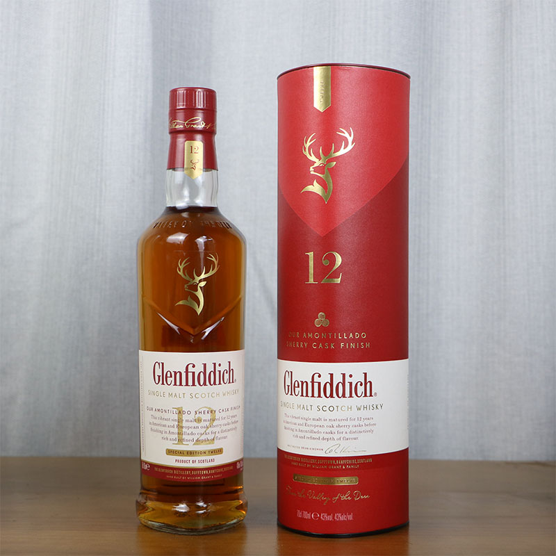格兰菲迪12年天使雪莉桶单一麦芽苏格兰威士忌 glenfiddich洋酒