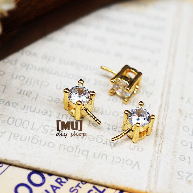 DIY 수제 보석 액세서리 일본 수입 18K 금으로 채워진 색상 보존 금도금 지르콘 양눈 바늘 PIAO 펜던트 헤드