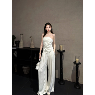 GEMQI 2025超火夏装一整套巨好看的夏日套装女上衣休闲裤子两件套