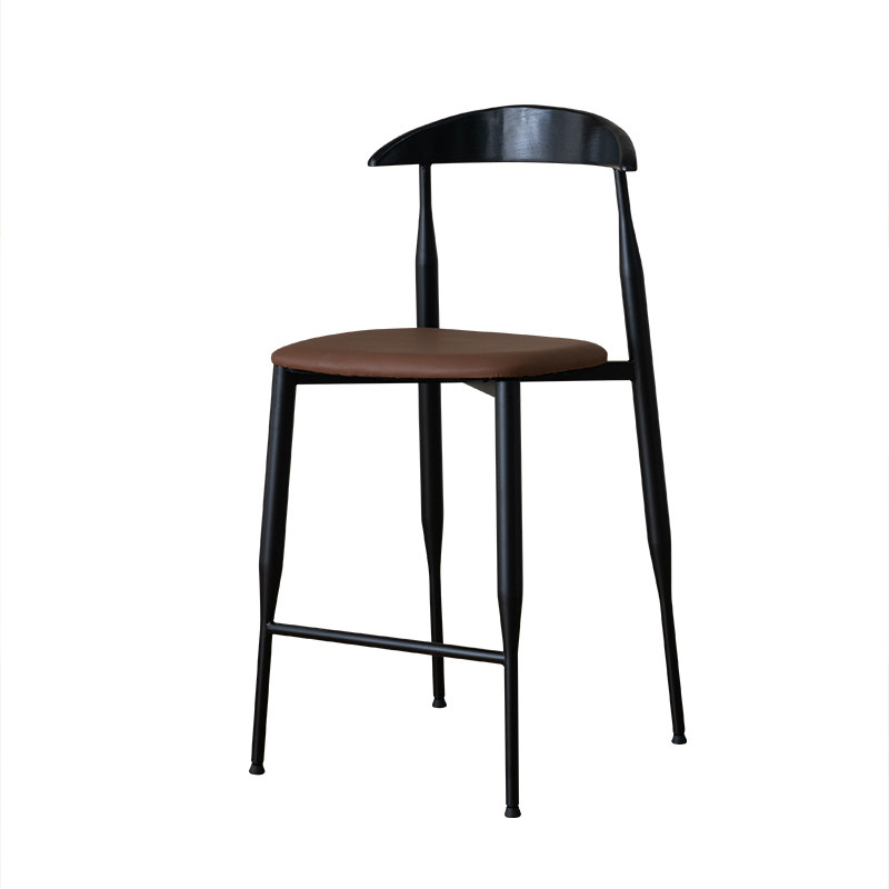 实木靠背高脚椅北欧铁艺个性酒吧吧椅咖啡厅奶茶店高脚凳家用吧i.
