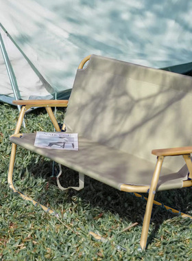 露营亲子休闲靠背双人折叠椅懒人椅户外情人椅野餐便携式扶手椅子