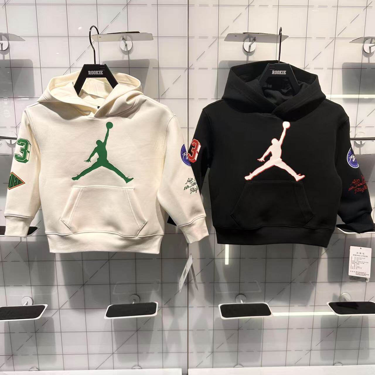 Jordan乔丹儿童25年春新年款AJ飞人百搭连帽衫套头卫衣 JD2512061