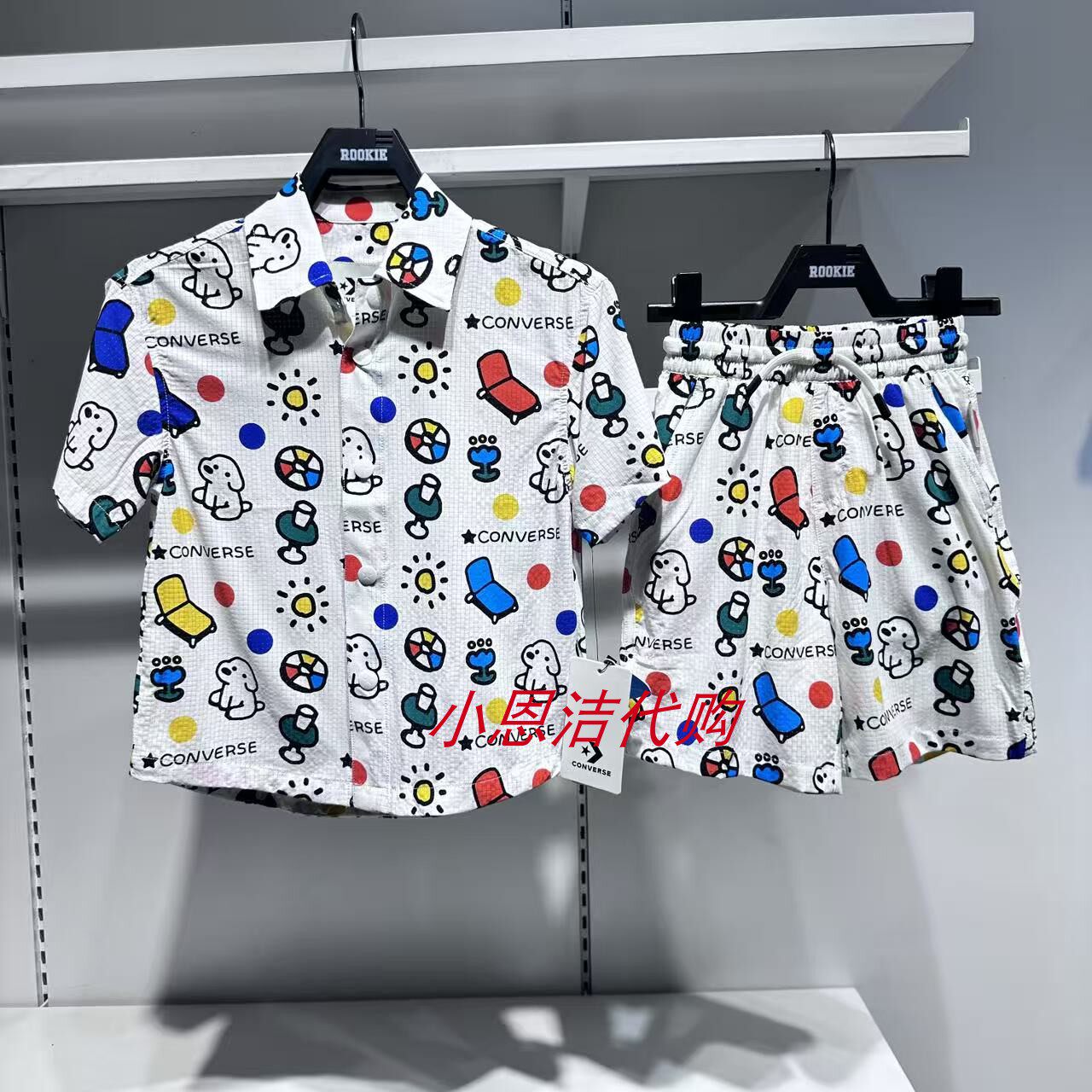 匡威童装IP联名款满印短袖衬衫