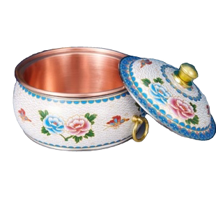 珐琅彩电磁炉单人加厚自助小火锅一人一餐分餐家商两用涮肉铜火锅