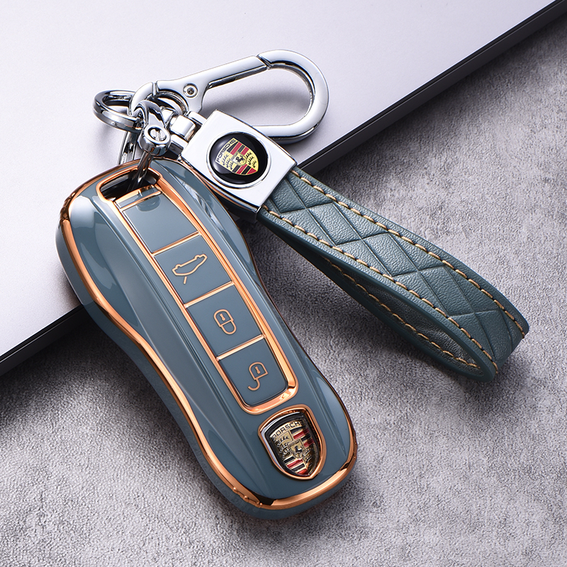 适用2022款保时捷卡宴钥匙壳18-22款新款卡宴钥匙套汽车钥匙包女
