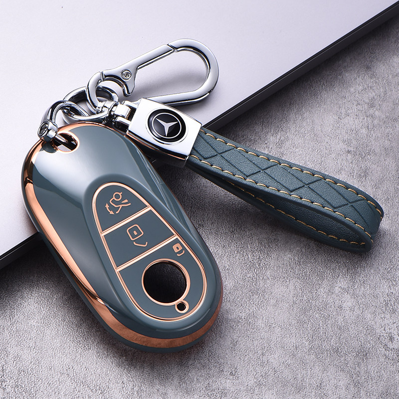 2022款奔驰eqs450 钥匙套新eqs500汽车专用金边奔驰eqs450 壳包扣