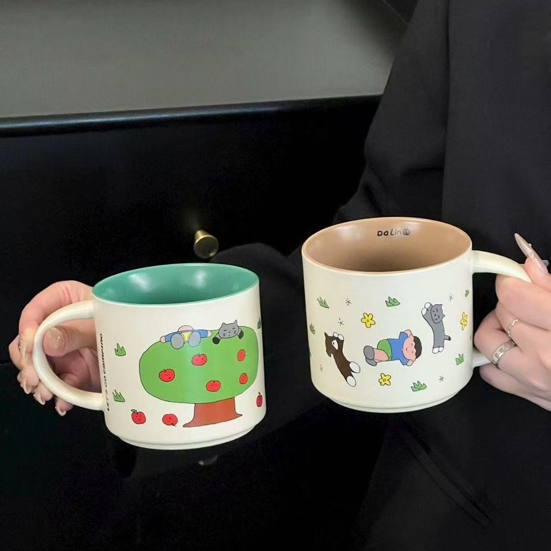 辰戌家居手绘釉下彩陶瓷咖啡马克杯高颜值水杯礼物情侣2026新款,餐饮具,马克杯,淘宝优惠券,粉丝福利购,淘宝优惠卷