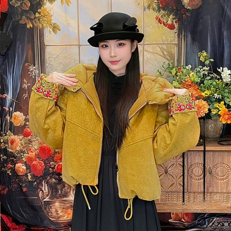 杨丽萍官方民族风绣花刺绣羽绒服