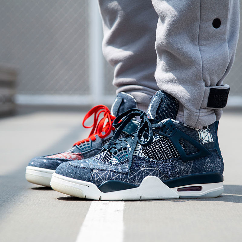 Air Jordan 4 AJ4 刺子绣 日本鸳鸯 拼接牛仔 男篮球鞋CW0898-400