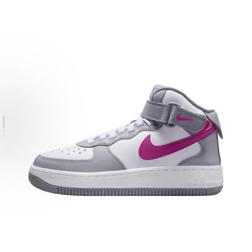 Nike水泥灰白色热紫红色GS休闲鞋