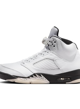 Air Jordan 5 Retro AJ5 白黑色 男款 中帮复古篮球鞋DD0587-110