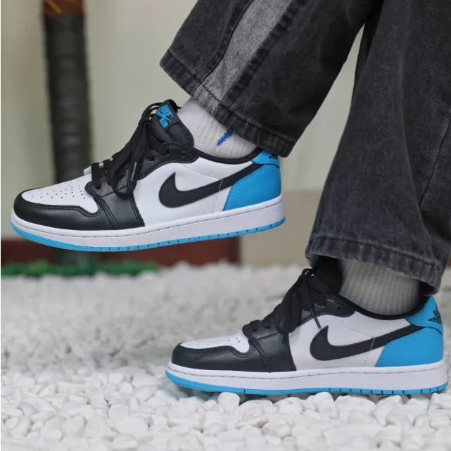 Air Jordan 1 Low AJ1黑白蓝女低帮复古篮球鞋CZ0790 CZ0775-104