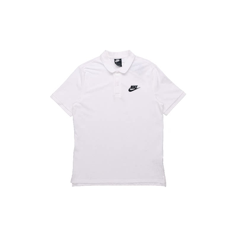 Nike白色男款Logo翻领短袖Polo衫图片