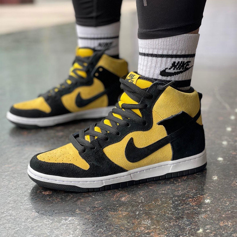 NikeSBDunk男黑黄高帮板鞋