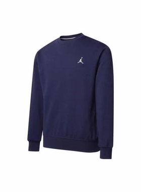 Jordan 藏蓝色 男款 纯色圆领休闲长袖卫衣HF1118-410