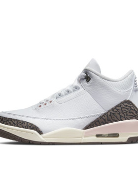 Air Jordan 3 AJ3樱花白棕粉女中帮复古运动休闲篮球鞋CK9246-102