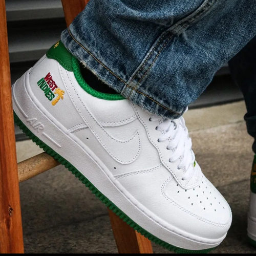 AF1男低帮休闲板鞋白绿白橙