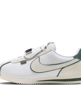 Nike Cortez 白绿色 女款 低帮 潮流休闲运动跑步鞋 FQ0259-110